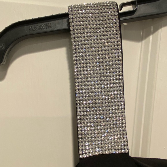 Women's R&M Richards Short Dress with Rhinestone Straps - Picture 3 of 4